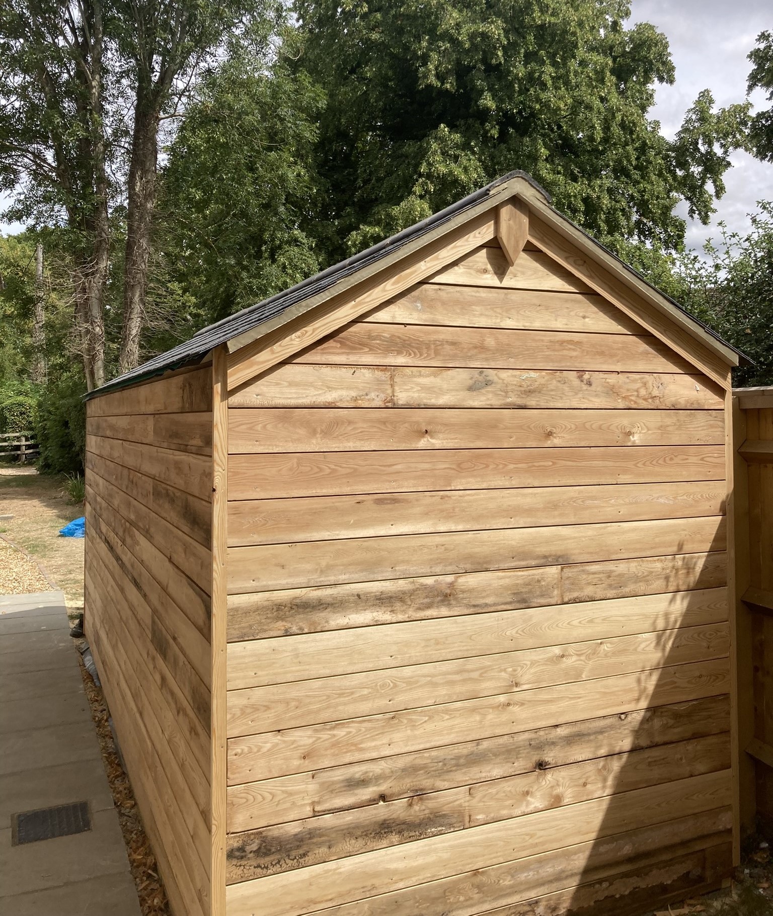 Larch shed rear
